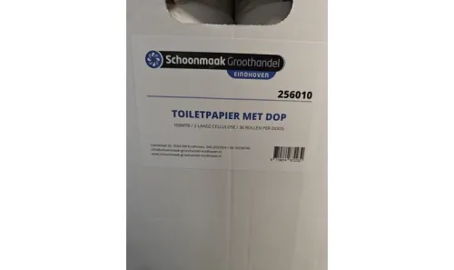 Toiletpapier met dop 2lgs 100mtr cel - Schoonmaak Groothandel Eindhoven
